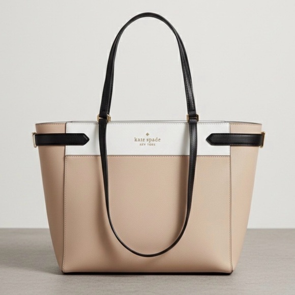 kate spade Handbags - Kate Spade Bundle- Tan and Black Tote and Kate Spade Notebook